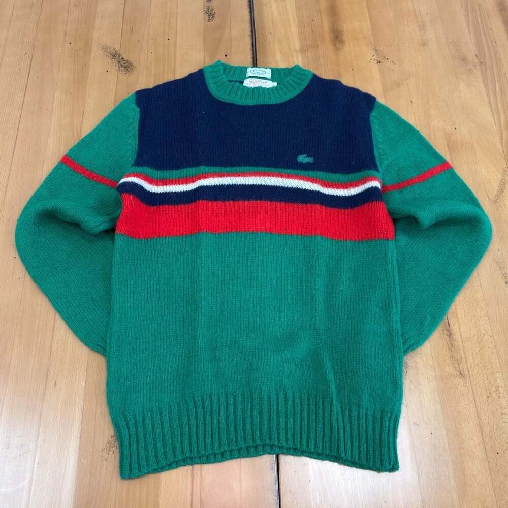 IZOD LACOSTE Vintage Colorblock Wool Sweater Size 18